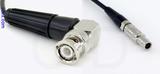 Coaxial Cable, BNC 90 degree (right angle) to L00 (Lemo 00 compatible), RG174 low noise, 16 foot, 50 ohm