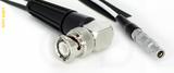 Coaxial Cable, BNC 90 degree (right angle) to L00 (Lemo 00 compatible), RG188, 1 foot, 50 ohm