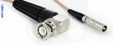 Coaxial Cable, BNC 90 degree (right angle) to L00 (Lemo 00 compatible) female, RG316 double shielded, 20 foot, 50 ohm