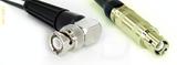 Coaxial Cable, BNC 90 degree (right angle) to L1 (Lemo 1 compatible), RG188, 1 foot, 50 ohm