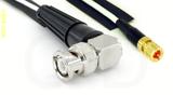 Coaxial Cable, BNC 90 degree (right angle) to 10-32 (Microdot compatible), RG196 low noise, 3 foot, 50 ohm