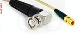 Coaxial Cable, BNC 90 degree (right angle) to 10-32 (Microdot compatible), RG316, 1 foot, 50 ohm