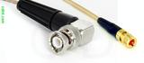 Coaxial Cable, BNC 90 degree (right angle) to 10-32 (Microdot compatible), RG316 double shielded, 20 foot, 50 ohm