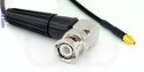 Coaxial Cable, BNC 90 degree (right angle) to MMCX plug (male contact), RG174 low noise, 3 foot, 50 ohm