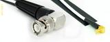 Coaxial Cable, BNC 90 degree (right angle) to MCX 90 degree (right angle) plug (male contact), RG188, 1 foot, 50 ohm