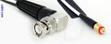 Coaxial Cable, BNC 90 degree (right angle) to 10-32 (Microdot compatible) female, RG188 low noise, 1 foot, 50 ohm