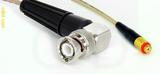 Coaxial Cable, BNC 90 degree (right angle) to 10-32 (Microdot compatible) female, RG316 double shielded, 1 foot, 50 ohm