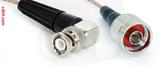 Coaxial Cable, BNC 90 degree (right angle) to N, RG316, 1 foot, 50 ohm