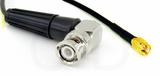 Coaxial Cable, BNC 90 degree (right angle) to SSMA, RG174, 12 foot, 50 ohm