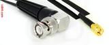 Coaxial Cable, BNC 90 degree (right angle) to SSMA, RG188, 1 foot, 50 ohm