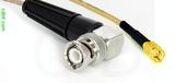 Coaxial Cable, BNC 90 degree (right angle) to SSMA, RG316, 10 foot, 50 ohm