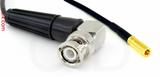 Coaxial Cable, BNC 90 degree (right angle) to SSMB, RG174, 1 foot, 50 ohm