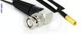 Coaxial Cable, BNC 90 degree (right angle) to SSMB, RG188, 4 foot, 50 ohm