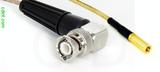 Coaxial Cable, BNC 90 degree (right angle) to SSMB, RG316, 1 foot, 50 ohm