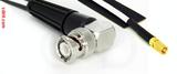 Coaxial Cable, BNC 90 degree (right angle) to SSMC, RG188, 1 foot, 50 ohm