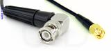 Coaxial Cable, BNC 90 degree (right angle) to SMA, RG174, 1 foot, 50 ohm