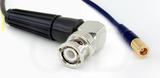 Coaxial Cable, BNC 90 degree (right angle) to SMB plug (female contact), RG174 low noise, 3 foot, 50 ohm