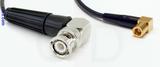 Coaxial Cable, BNC 90 degree (right angle) to SMB 90 degree (right angle) plug (female contact), RG174 low noise, 3 foot, 50 ohm