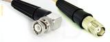 Coaxial Cable, BNC 90 degree (right angle) to TNC female, RG316 double shielded, 1 foot, 50 ohm