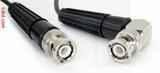 Coaxial Cable, BNC to BNC 90 degree (right angle), RG174 flexible (TPR jacket), 12 foot, 50 ohm