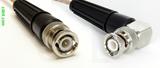 Coaxial Cable, BNC to BNC 90 degree (right angle), RG316 double shielded, 1 foot, 50 ohm