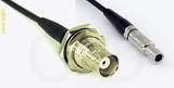 Coaxial Cable, BNC bulkhead mount female to L00 (Lemo 00 compatible), RG174 flexible (TPR jacket), 1 foot, 50 ohm