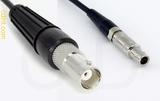 Coaxial Cable, BNC female to L00 (Lemo 00 compatible), RG174 flexible (TPR jacket), 10 foot, 50 ohm