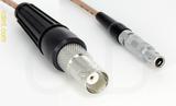 Coaxial Cable, BNC female to L00 (Lemo 00 compatible), RG316, 10 foot, 50 ohm