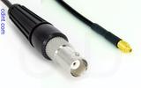 Coaxial Cable, BNC female to MMCX plug (male contact), RG174, 1 foot, 50 ohm