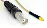 Coaxial Cable, BNC female to MMCX plug (male contact), RG316, 1 foot, 50 ohm