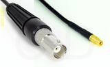 Coaxial Cable, BNC female to MMCX jack (female contact), RG174, 1 foot, 50 ohm