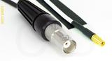 Coaxial Cable, BNC female to MMCX jack (female contact), RG188, 1 foot, 50 ohm