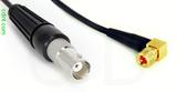 Coaxial Cable, BNC female to 10-32 (Microdot compatible) 90 degree (right angle), RG174, 1 foot, 50 ohm