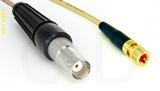 Coaxial Cable, BNC female to 10-32 (Microdot compatible), RG316, 1 foot, 50 ohm