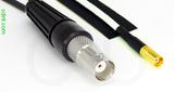 Coaxial Cable, BNC female to MCX jack (female contact), RG188, 1 foot, 50 ohm