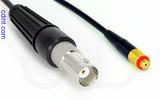 Coaxial Cable, BNC female to 10-32 (Microdot compatible) female, RG174, 1 foot, 50 ohm