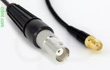 Coaxial Cable, BNC female to SMA female reverse polarity, RG174, 2 foot, 50 ohm