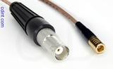 Coaxial Cable, BNC female to SMB plug (female contact), RG316, 1 foot, 50 ohm