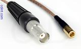 Coaxial Cable, BNC female to SMB plug (female contact), RG316 double shielded, 1 foot, 50 ohm