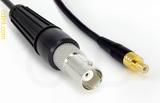 Coaxial Cable, BNC female to SMB jack (male contact), RG174, 10 foot, 50 ohm