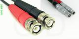 Coaxial Cable, BNC to L00 (Lemo 00 compatible), RG174 dual, 1 foot, 50 ohm