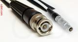 Coaxial Cable, BNC to L00 (Lemo 00 compatible), RG188, 1 foot, 50 ohm