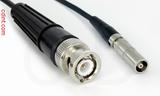 Coaxial Cable, BNC to L00 (Lemo 00 compatible) female, RG174 low noise, 1 foot, 50 ohm