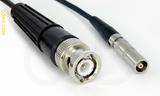 Coaxial Cable, BNC to L00 (Lemo 00 compatible) female, RG174 flexible (TPR jacket), 10 foot, 50 ohm