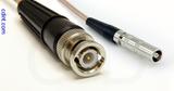 Coaxial Cable, BNC to L00 (Lemo 00 compatible) female, RG316 double shielded, 1 foot, 50 ohm