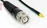 Coaxial Cable, BNC to MMCX plug (male contact), RG174 flexible (TPR jacket), 1 foot, 50 ohm