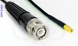 Coaxial Cable, BNC to MMCX jack (female contact), RG174 flexible (TPR jacket), 1 foot, 50 ohm