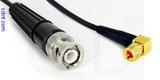 Coaxial Cable, BNC to 10-32 (Microdot compatible) 90 degree (right angle), RG174 flexible (TPR jacket), 1 foot, 50 ohm