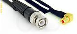 Coaxial Cable, BNC to 10-32 (Microdot compatible) 90 degree (right angle), RG196 low noise, 20 foot, 50 ohm