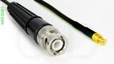 Coaxial Cable, BNC to MCX plug (male contact), RG174, 1 foot, 50 ohm